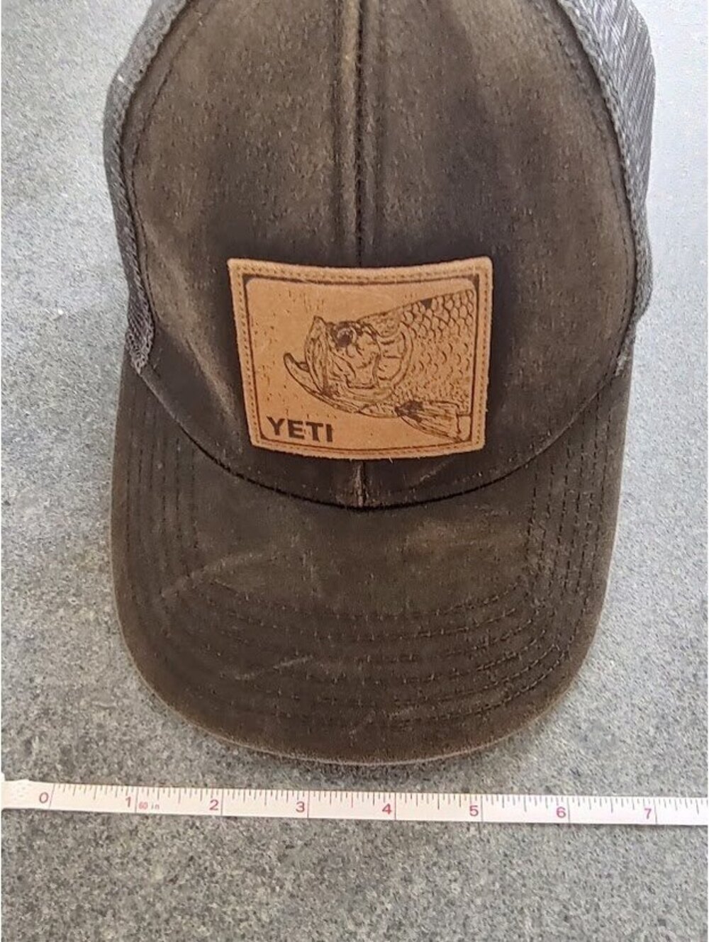 YETI Coolers Brown Mesh Trucker Hat with Leather Patch